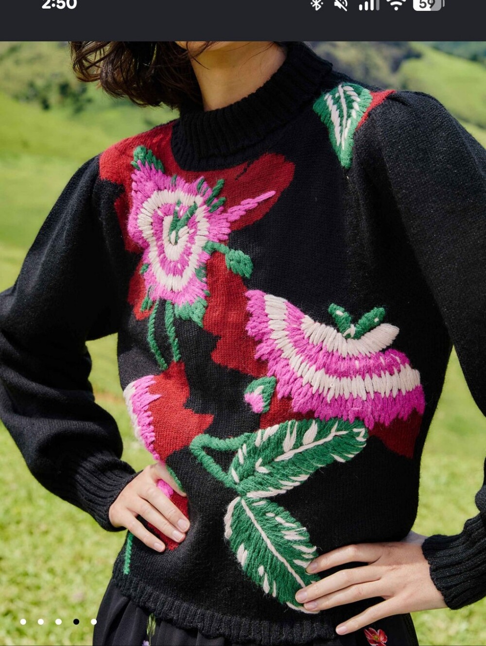 🌸🩷FARM Rio Black Knit Sweater - Picture 6 of 9